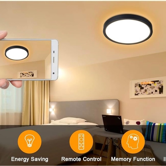 Round Dimmable LED Ceiling Light with Remote Control - Picture 4 of 8